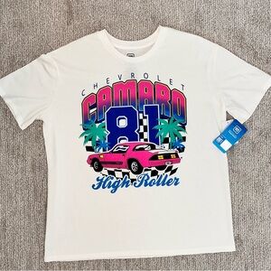 NWT Chevrolet Camaro High Roller GM 81 Pink Camaro Graphic T-Shirt Size XXL